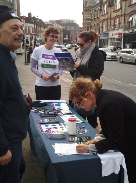  Join other supporters to PR to help sign up the public to a petition to your local MP. 