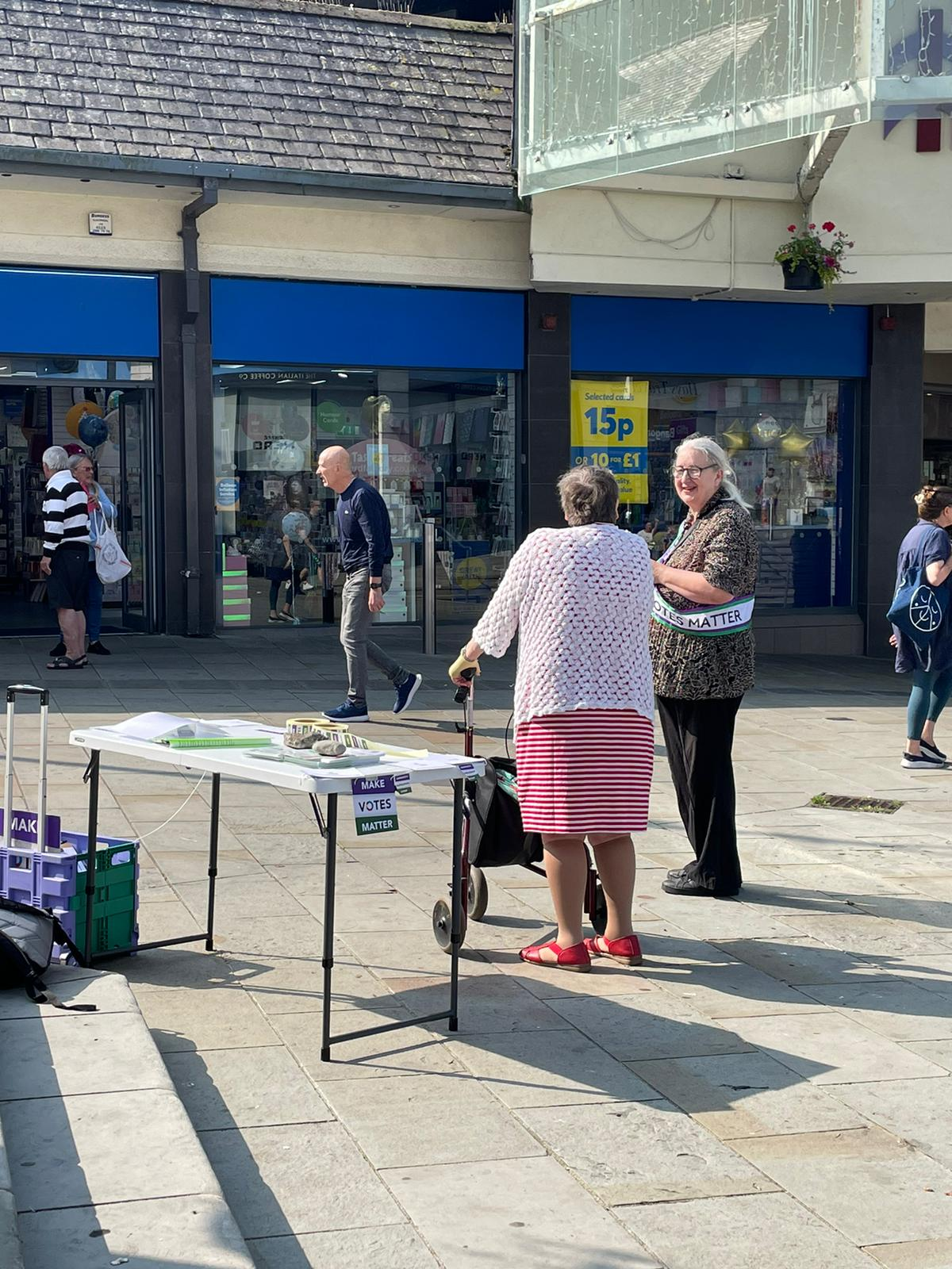 Campaigning around the Bangor Clock Tower
